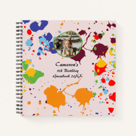 Färgfärg 9:e födelsedagens Art Party Guestbook