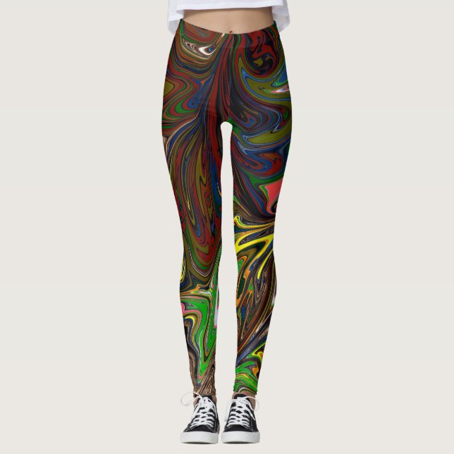 Färgfärg | Abstrakt mästerverk konst Leggings (Framsida)