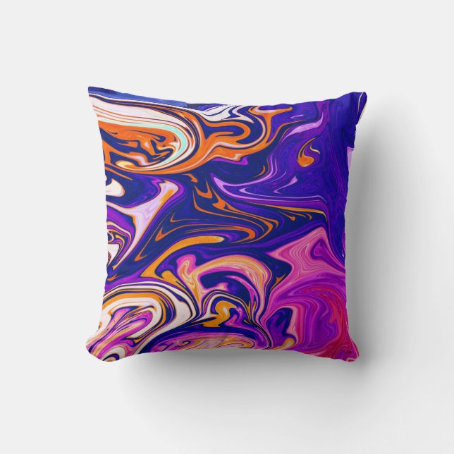 Färgfärg | Bästa bra konst, modern abstrakt Kudde (Framsida)