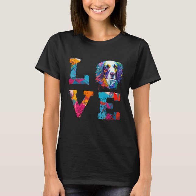 Färgfärg Färgfärg Engelska Springer spanelska T Shirt (Framsida)