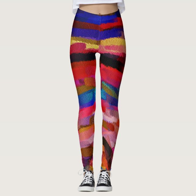Färgfärg för Abstrakt #5 Leggings (Framsida)