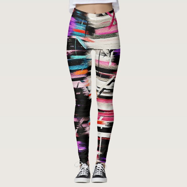 Färgfärg för Abstrakt #9 Leggings (Framsida)