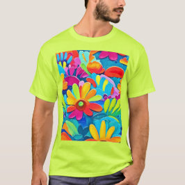 Färgfärg för blommans effekt t shirt