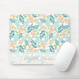 Färgfärg för färgen Cute Teal Orange Foliage W Musmatta