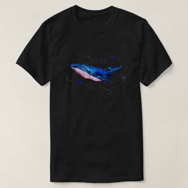 Färgfärg för Humpback Whale Watercolor Painting T Shirt (Design framsida)