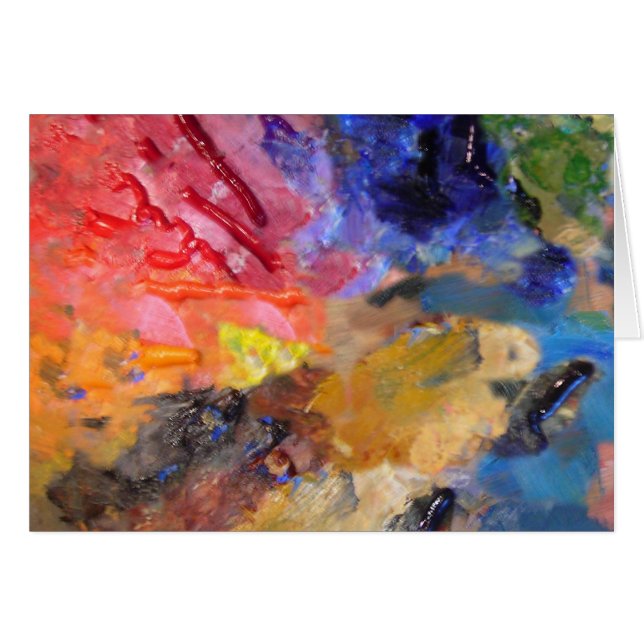 Färgfärg för konstnärliga målarfärg på handledaren hälsningskort (Framsidan Horizontal)