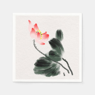 Färgfärg för Lotus Flowers Painting Pappersservett