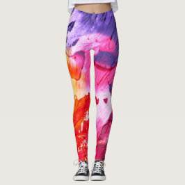 Färgfärg för modern Abstrakt Leggings