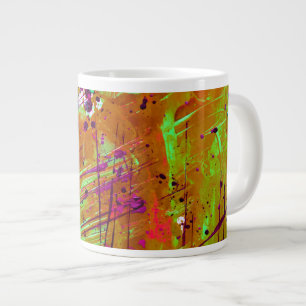 Färgfärg för nyare Grönt Abstrakt Platter Paint Jumbo Mugg
