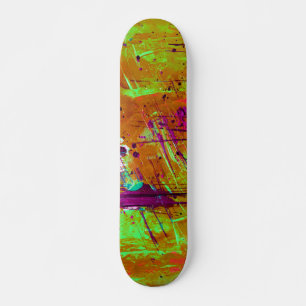 Färgfärg för nyare Grönt Abstrakt Platter Paint Mini Skateboard Bräda 18,5 Cm