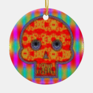 Färgfärg för Robot Skull-färg Julgransprydnad Keramik