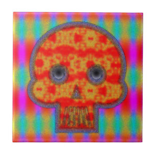 Färgfärg för Robot Skull-färg Kakelplatta