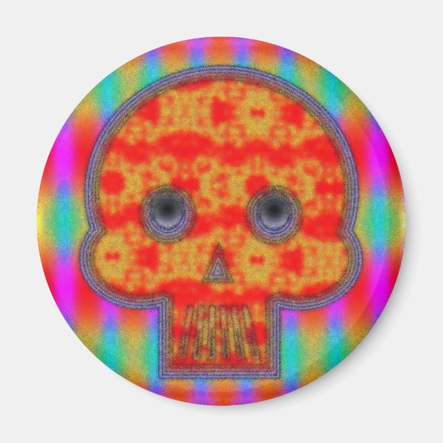 Färgfärg för Robot Skull-färg Magnet (Framsidan)