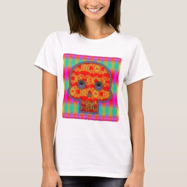 Färgfärg för Robot Skull-färg T-shirt (Framsida)