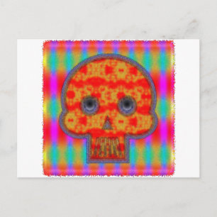 Färgfärg för Robot Skull-färg Vykort