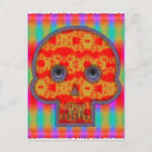 Färgfärg för Robot Skull-färg Vykort
