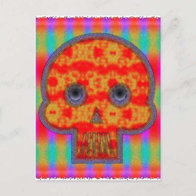 Färgfärg för Robot Skull-färg Vykort (Framsida)