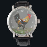 Färgfärg för Tupp Armbandsur<br><div class="desc">En digital målning av en färgfull tupp som stryper saker.</div>