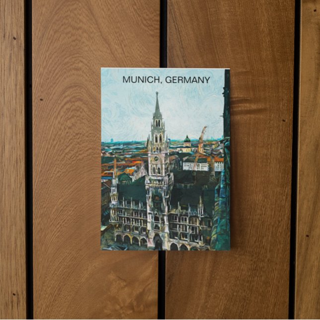 Färgfärg för Tyskland oljefärg från München Vykort (munich germany oil paint postcard)