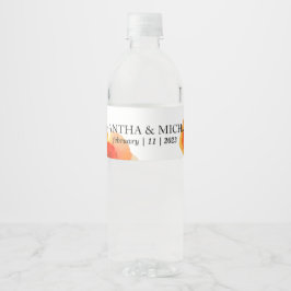 Färgfärg för vallmoblomma, Bröllop Vattenflaska Etikett