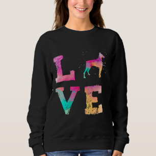 Färgfärg för vattenfärg Doberman Pinscher Hund T Shirt