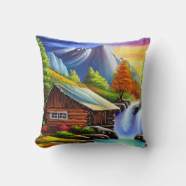 Färgfärg för vattenfärg Fantasy Tropical Painting Kudde