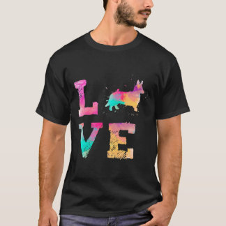 Färgfärg för vattenfärg Färgfärg Cardigan Welsh Co T Shirt