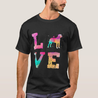 Färgfärg för vattenfärg Paint Mastiff Hund Kärlek  T Shirt