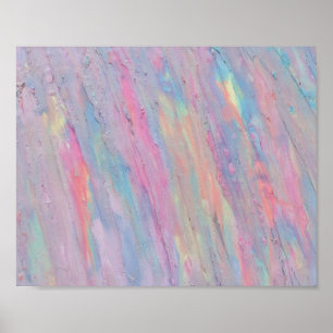 Färgfärg på Abstrakt för Girly Rainbow Poster