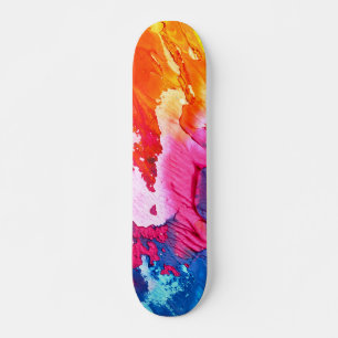 Färgfärg på Abstrakt Mini Skateboard Bräda 18,5 Cm
