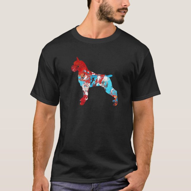 Färgfärg på Boxer Hund-Abstrakt T Shirt (Framsida)