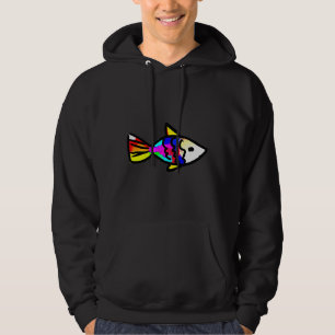 Färgfärg på fisk hoodie