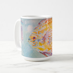 Färgfärg på fiskvatten i Mönster Kaffemugg