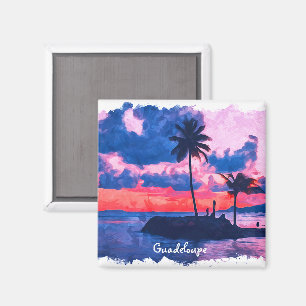 Färgfärg på Guadeloupe Västindien Magnet