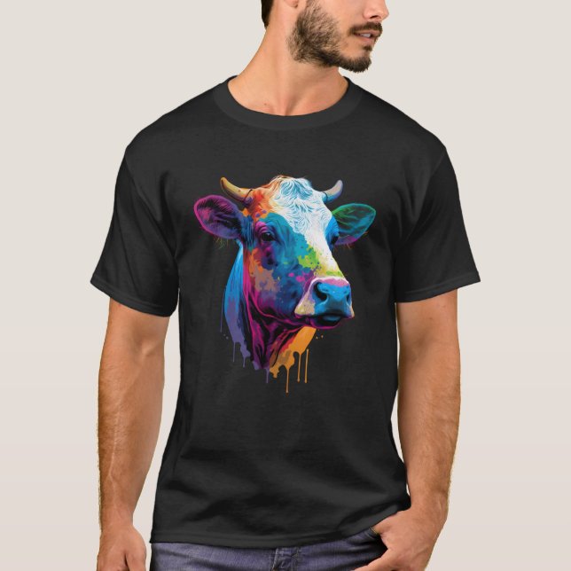 Färgfärg på kor Farmer eller Fam Animal T Shirt (Framsida)