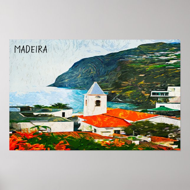 Färgfärg på Madeira Funchal Oil Paint Poster (Framsidan)