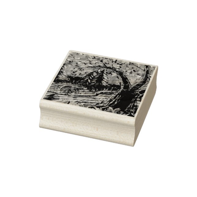 Färgfärg på Träd och floder Stämpel (Stämpel)