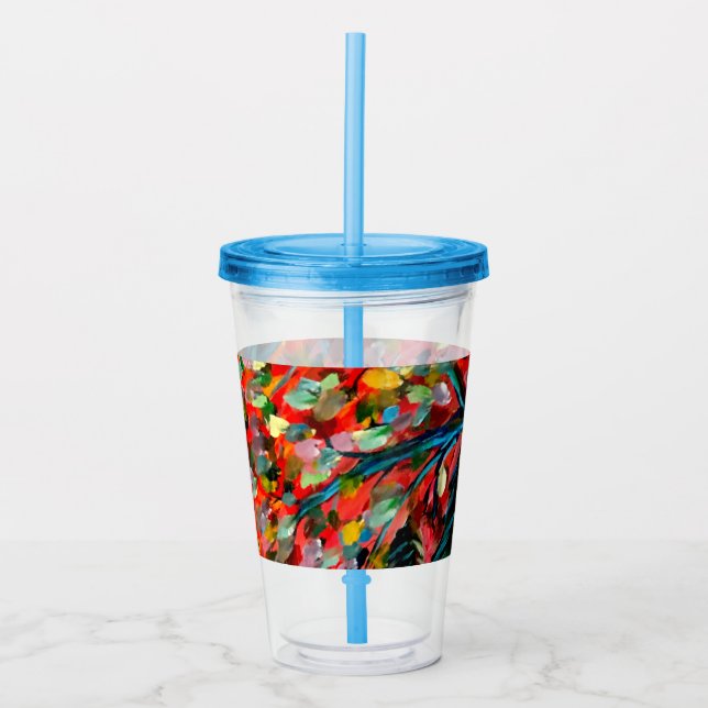 Färgfärg på Träd och floder Take Away Mugg (Framsida)