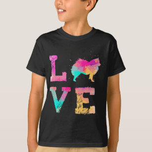 Färgfärg på vattenfärgen Paint American Eskimo Hun T Shirt