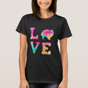 Färgfärg på vattenfärgen Pommern Hund R T Shirt