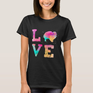 Färgfärg på vattenfärgen Pommern Hund R T Shirt