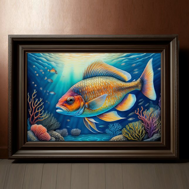 Färgfärg på vattenfärgen Reef Fish 3:2 Poster (Skapare uppladdad)