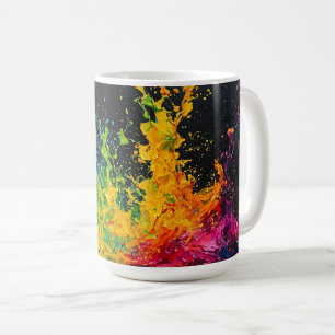 Färgfärg Stänk Kaffemugg