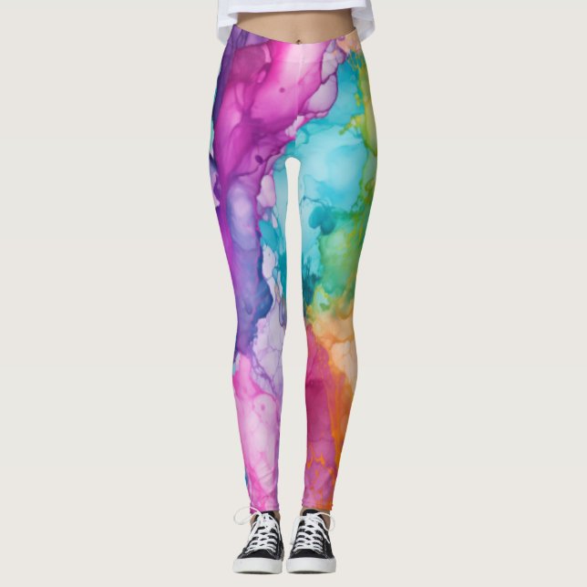 Färgfärg Stänk Leggings (Framsida)