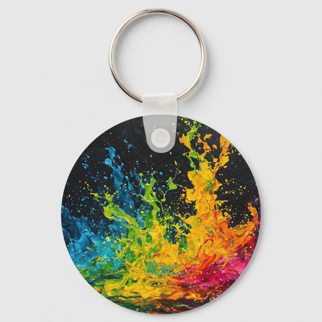 Färgfärg Stänk Nyckelring (Framsida)