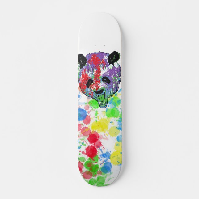 Färgfärg Stänk Panda Mini Skateboard Bräda 18,5 Cm (Framsida)