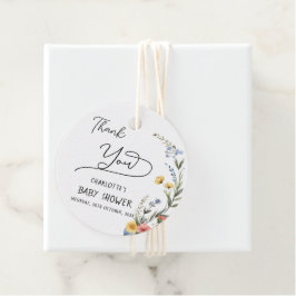 Färgfärg Wildblomme Baby Shower Gåvor Etiketter