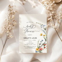 Färgfärg Wildblomme Baby Shower