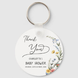 Färgfärg Wildblomme Baby Shower Nyckelring