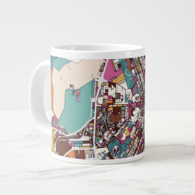 Färgfärgad Brasilia Karta Jumbo Mugg (Framsida vänster)